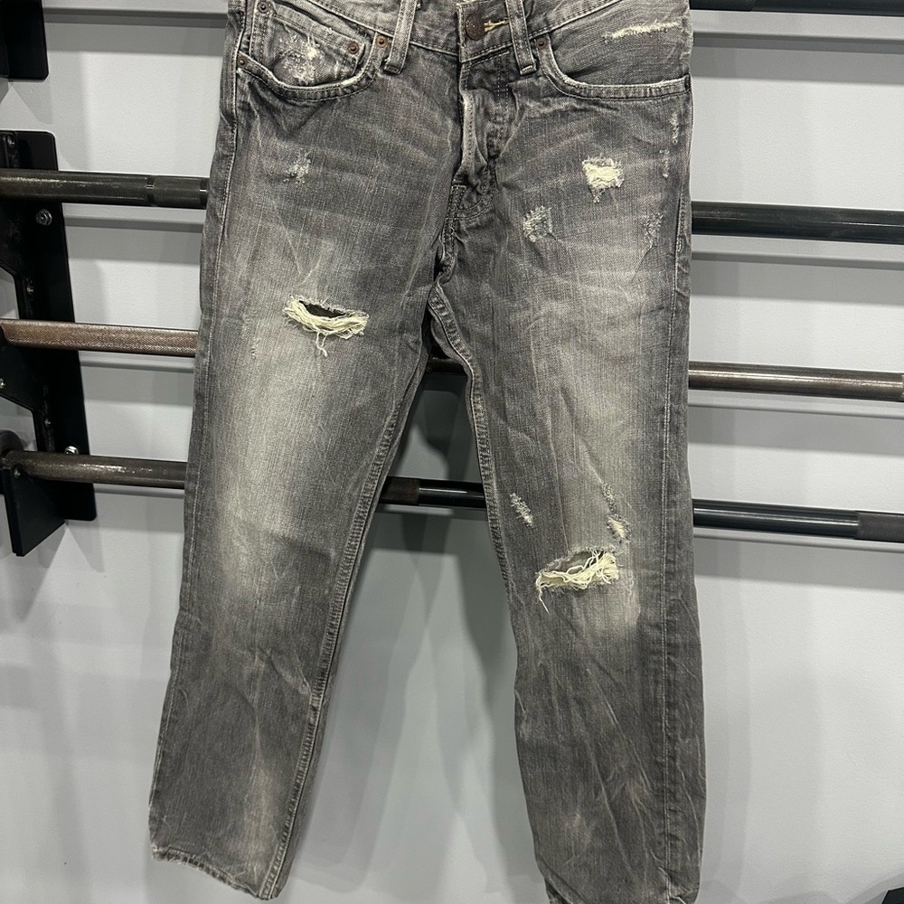 Hollister Men's Distressed Black Jeans